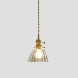 Modern Simplicity Gold Clear Glass Dining Room Pendant Light Image - 5