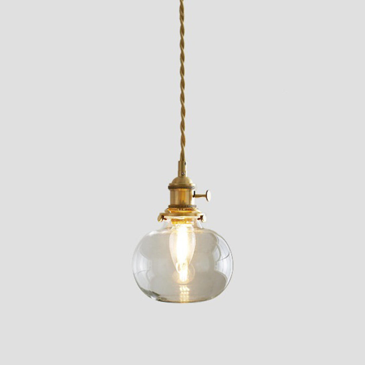 Modern Simplicity Gold Clear Glass Dining Room Pendant Light Image - 7