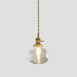 Modern Simplicity Gold Clear Glass Dining Room Pendant Light Image - 7