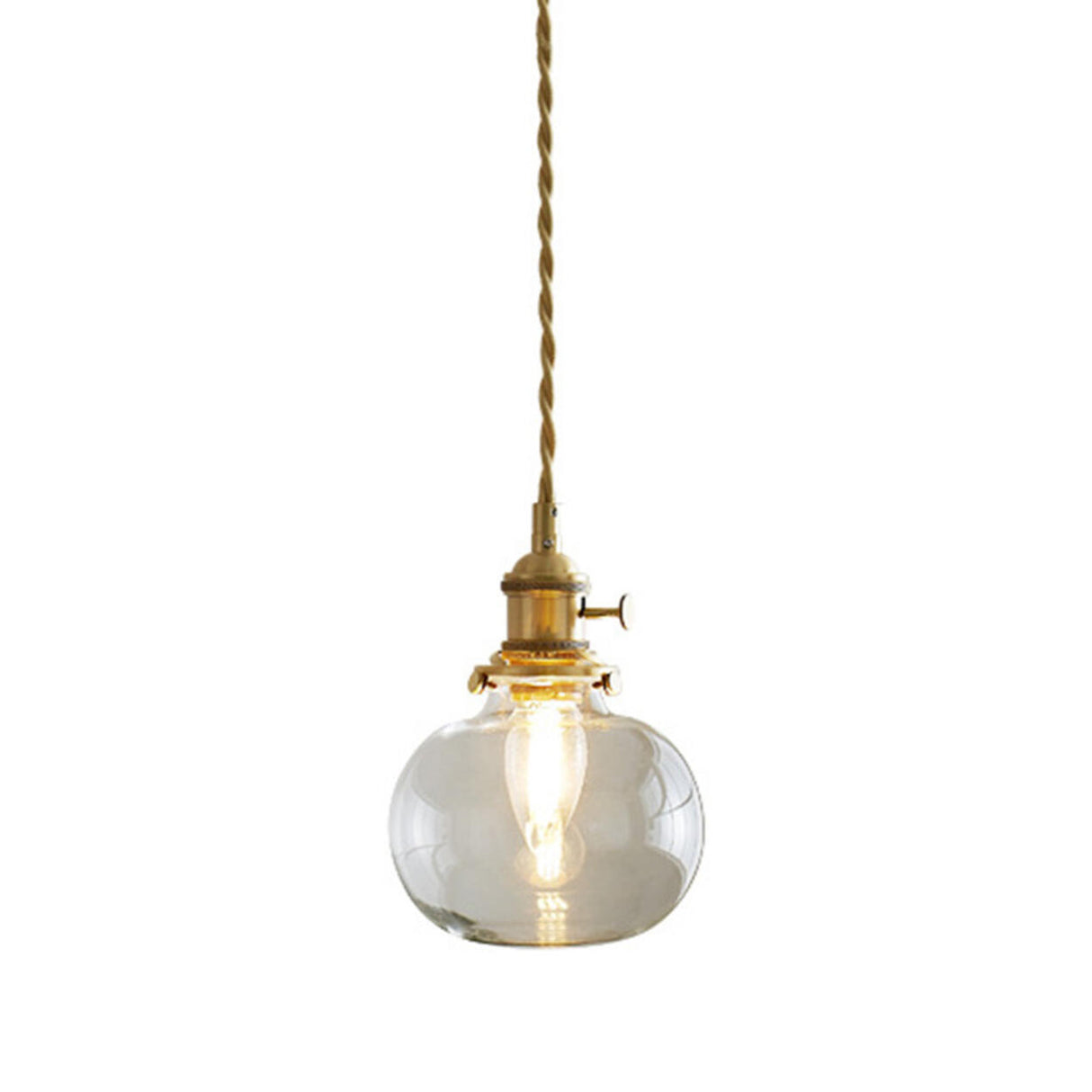 Modern Simplicity Gold Clear Glass Dining Room Pendant Light Image - 9