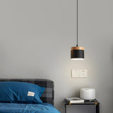 Modern Simplicity Metal Cylinder Metal Bedroom Pendant Light Image - 1