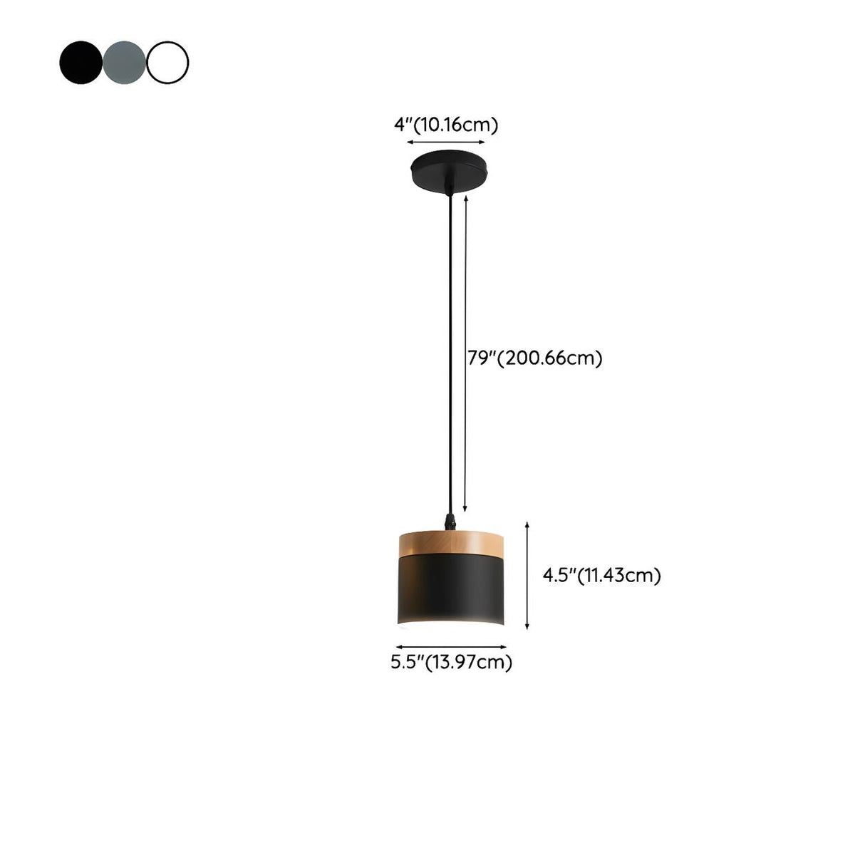 Modern Simplicity Metal Cylinder Metal Bedroom Pendant Light 