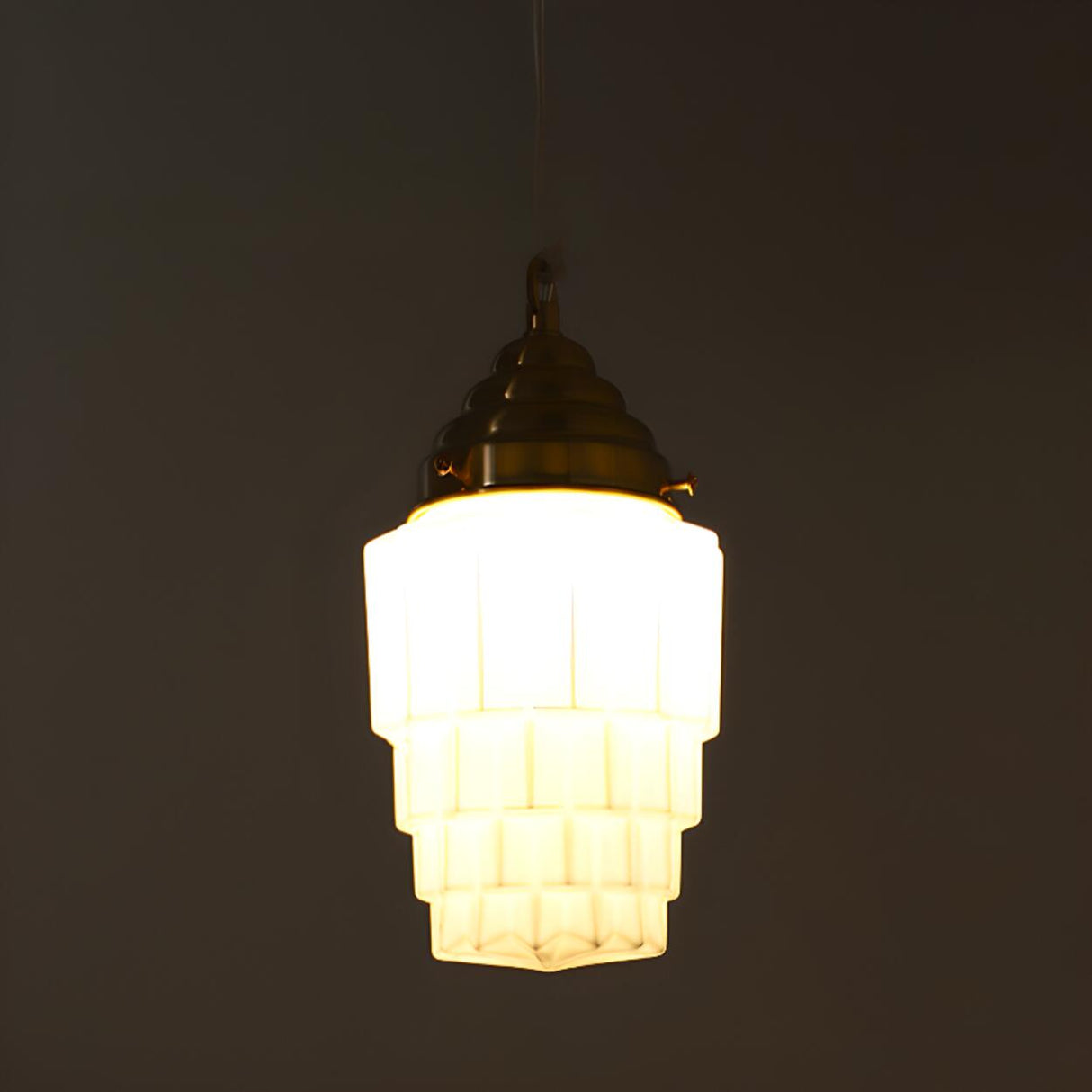 Modern Simplistic Geometric White Glass Pendant Light Image - 8