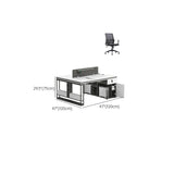 Modern Single Pedestal Office Desk Set with Storage Drawers Image - 40