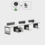 Modern Single Pedestal Office Desk Set with Storage Drawers Image - 9