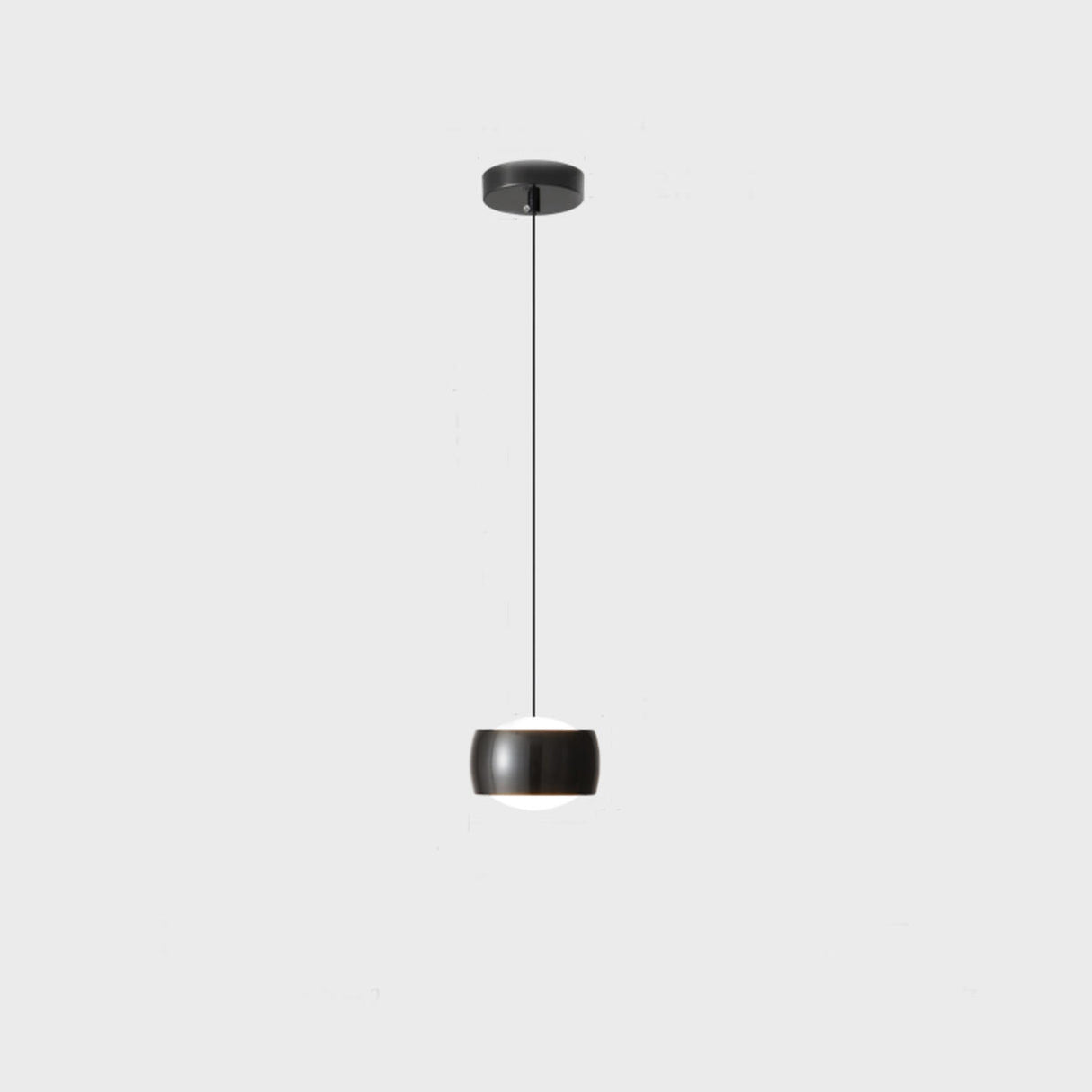 Modern Single Sphere Black Metal Bedroom Pendant Light Image - 3