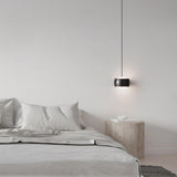 Modern Single Sphere Black Metal Bedroom Pendant Light Image - 5