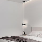 Modern Single Sphere Black Metal Bedroom Pendant Light Image - 6