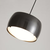 Modern Single Sphere Black Metal Bedroom Pendant Light Image - 9