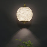 Modern Sintered Stone Marble Globe LED Pendant Light Image - 2