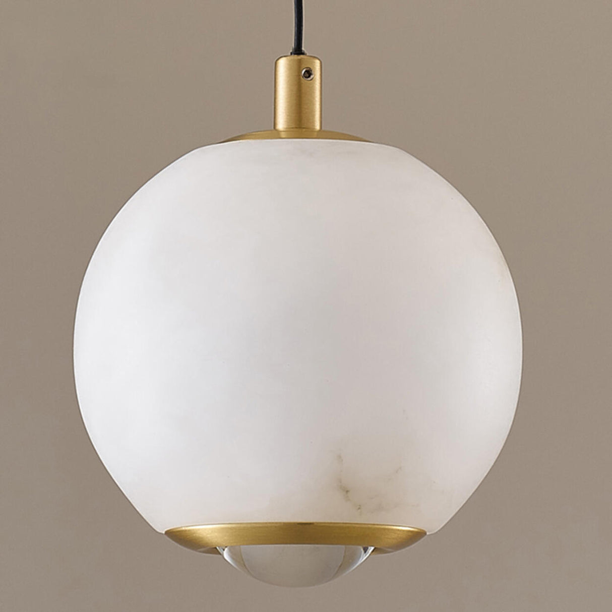 Modern Sintered Stone Marble Globe LED Pendant Light Image - 6