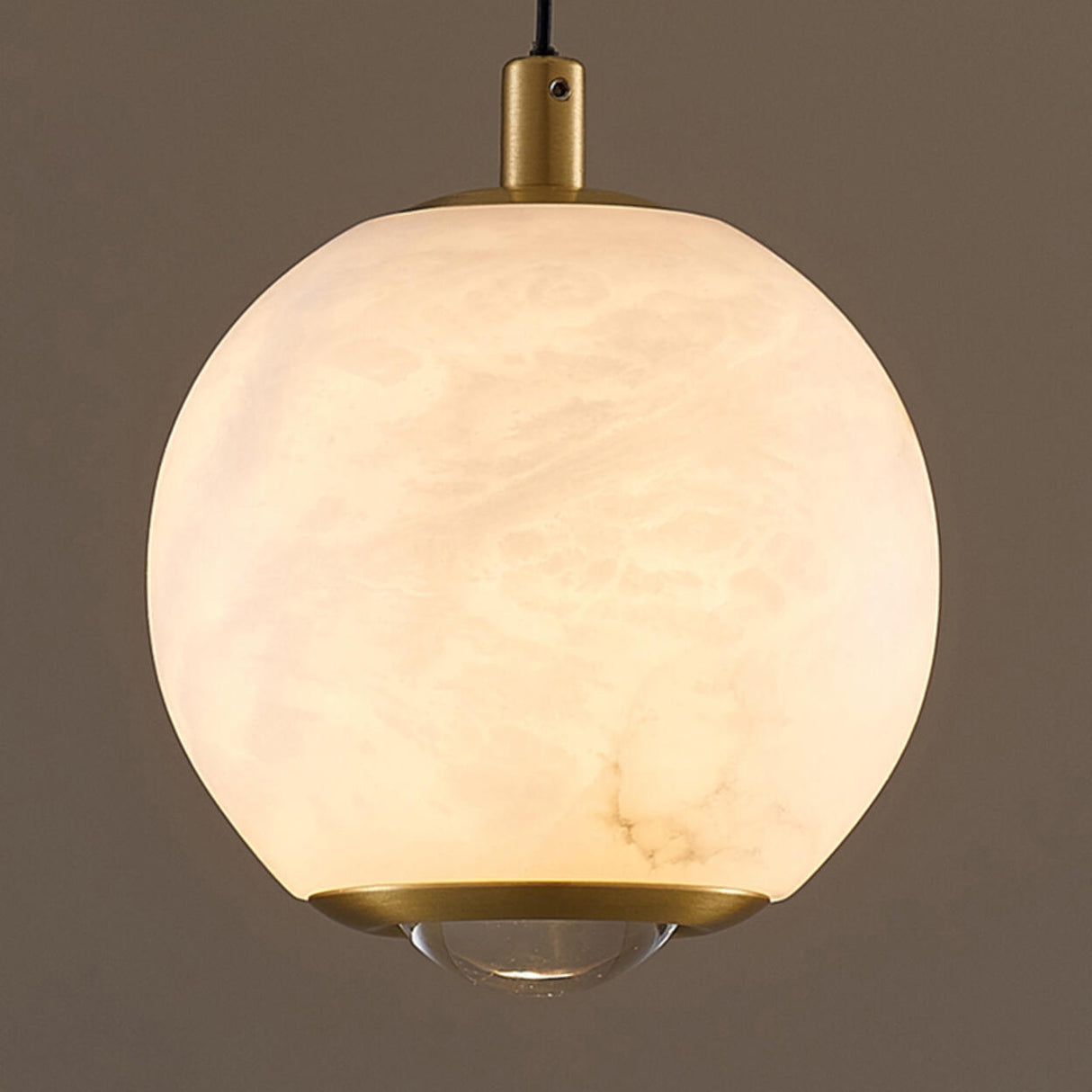 Modern Sintered Stone Marble Globe LED Pendant Light Image - 7