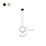 Modern Sitting Figure Circular Bedroom Pendant Light #size