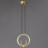 Modern Sitting Figure Circular Bedroom Pendant Light Image - 5