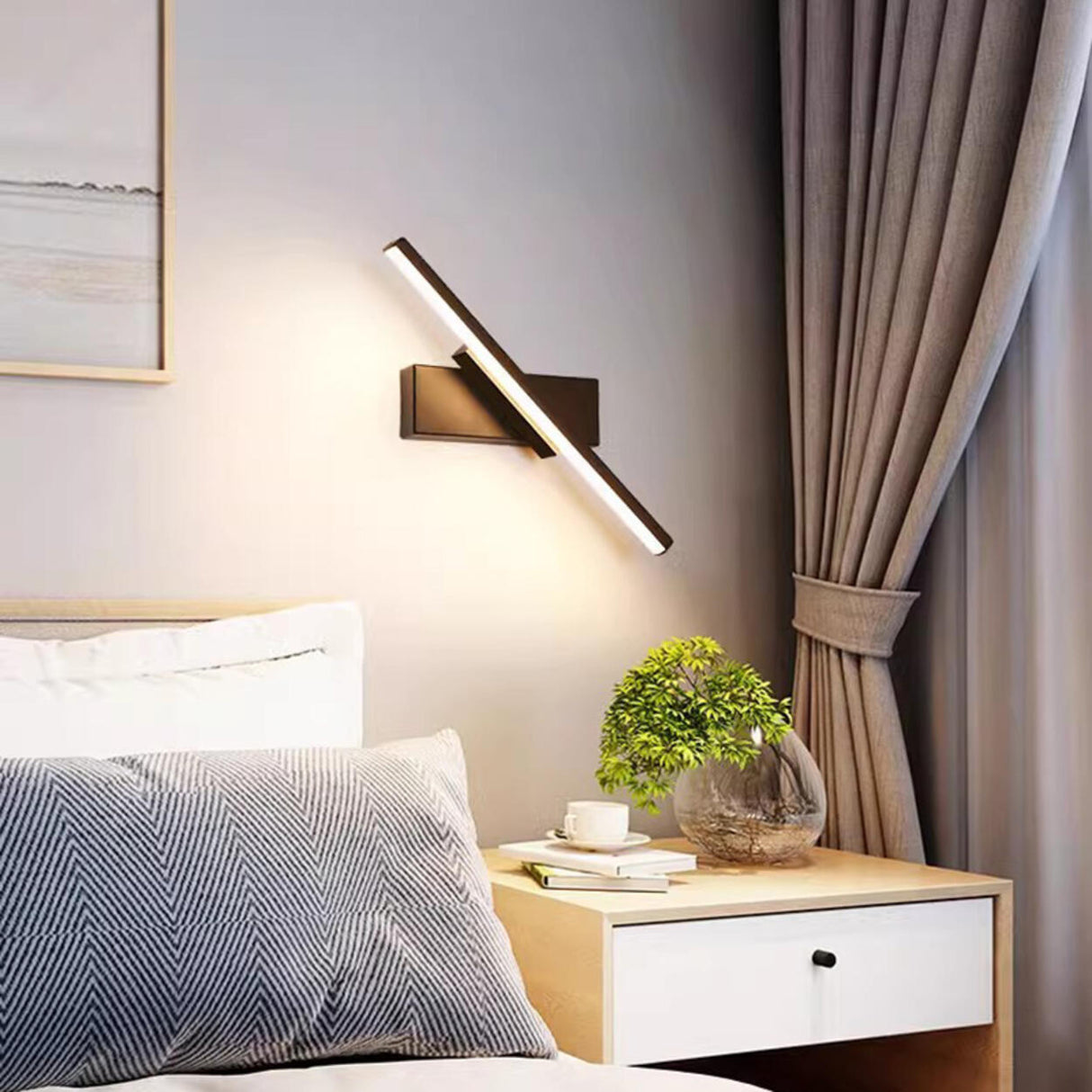 Modern Slant LED Bedroom Vanity Wall Light Fixture Image - 1