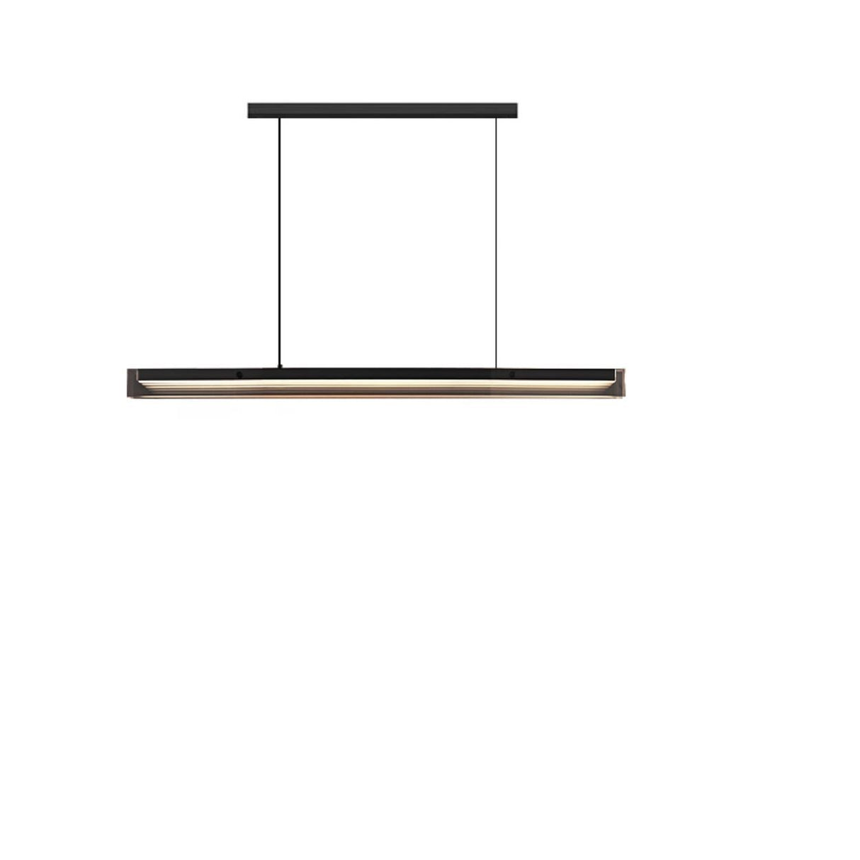 Modern Sleek Black Linear LED Kitchen Island Light Image - 2