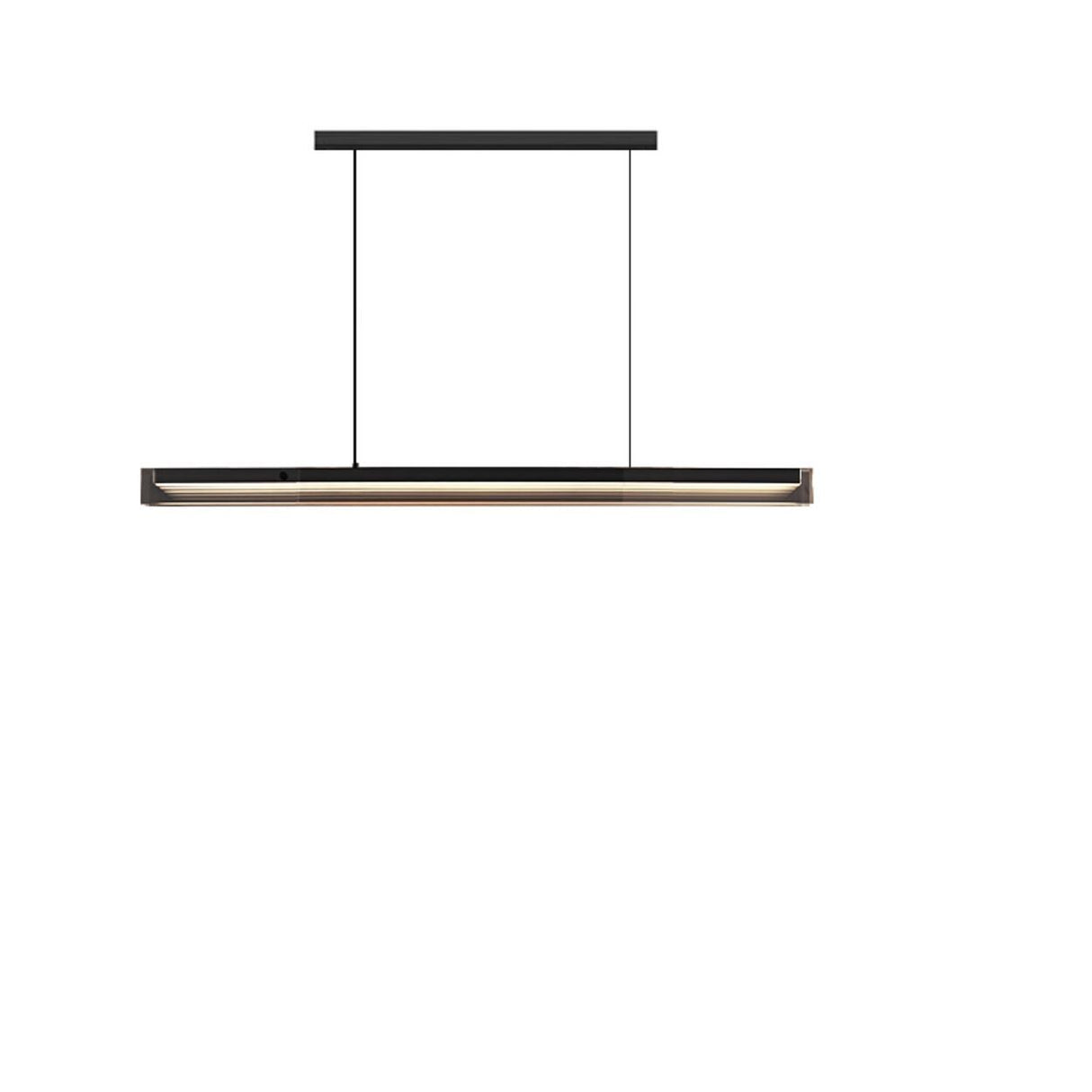 Modern Sleek Black Linear LED Kitchen Island Light Image - 4