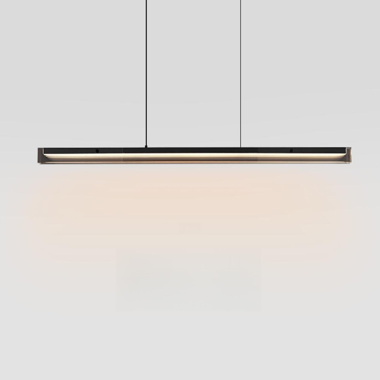 Modern Sleek Black Linear LED Kitchen Island Light Image - 7