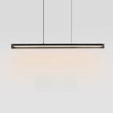 Modern Sleek Black Linear LED Kitchen Island Light Image - 7