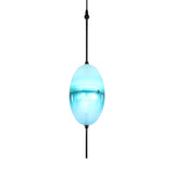 Modern Sleek Blue Glass Teardrop Dining Room Pendant Light Image - 11