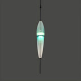 Modern Sleek Blue Glass Teardrop Dining Room Pendant Light Image - 16