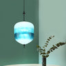 Modern Sleek Blue Glass Teardrop Dining Room Pendant Light Image - 17