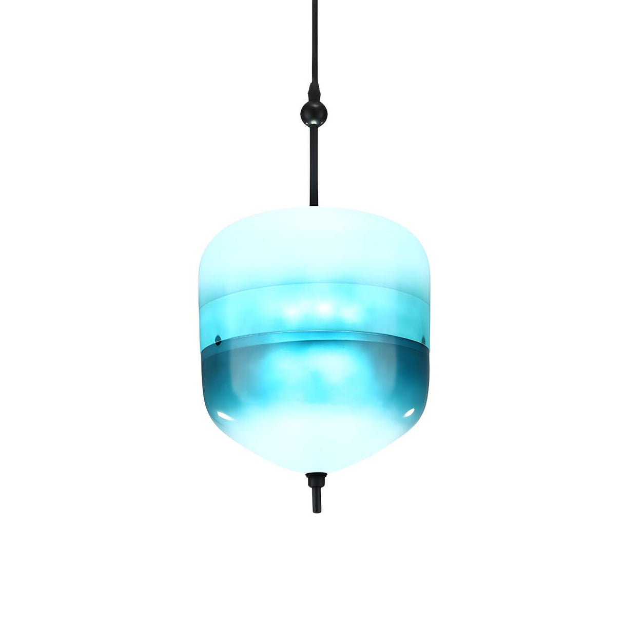 Modern Sleek Blue Glass Teardrop Dining Room Pendant Light Image - 19