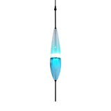 Modern Sleek Blue Glass Teardrop Dining Room Pendant Light Image - 3