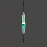 Modern Sleek Blue Glass Teardrop Dining Room Pendant Light Image - 4