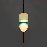 Modern Sleek Blue Glass Teardrop Dining Room Pendant Light Image - 8