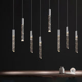 Modern Sleek Geometric Crystal Island Pendant Light Image - 1