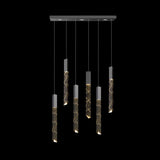 Modern Sleek Geometric Crystal Island Pendant Light Image - 3