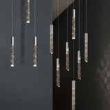 Modern Sleek Geometric Crystal Island Pendant Light Image - 8