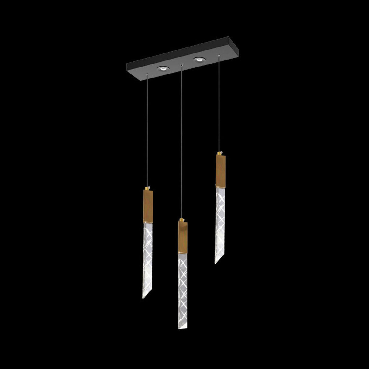 Modern Sleek Geometric Crystal Island Pendant Light Image - 9