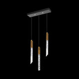 Modern Sleek Geometric Crystal Island Pendant Light Image - 9