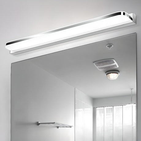 Modern Sleek Geometric Sliver LED Vanity Light Image - 1