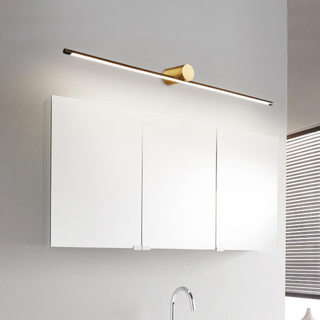 Modern Sleek Gold Linear LED Bathroom Vanity Light Image - 1