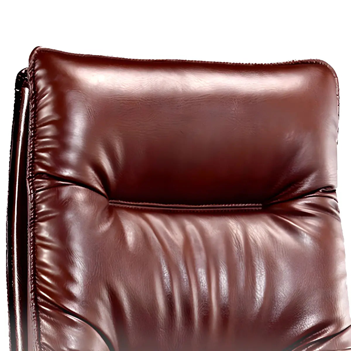 Modern Sleek Leather Brown Adjustable Comfort Office Chair Image - 15