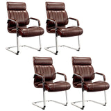 Modern Sleek Leather Brown Adjustable Comfort Office Chair Image - 2