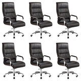 Modern Sleek Leather Brown Adjustable Comfort Office Chair Image - 26