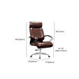 Modern Sleek Leather Brown Adjustable Comfort Office Chair Image - 37