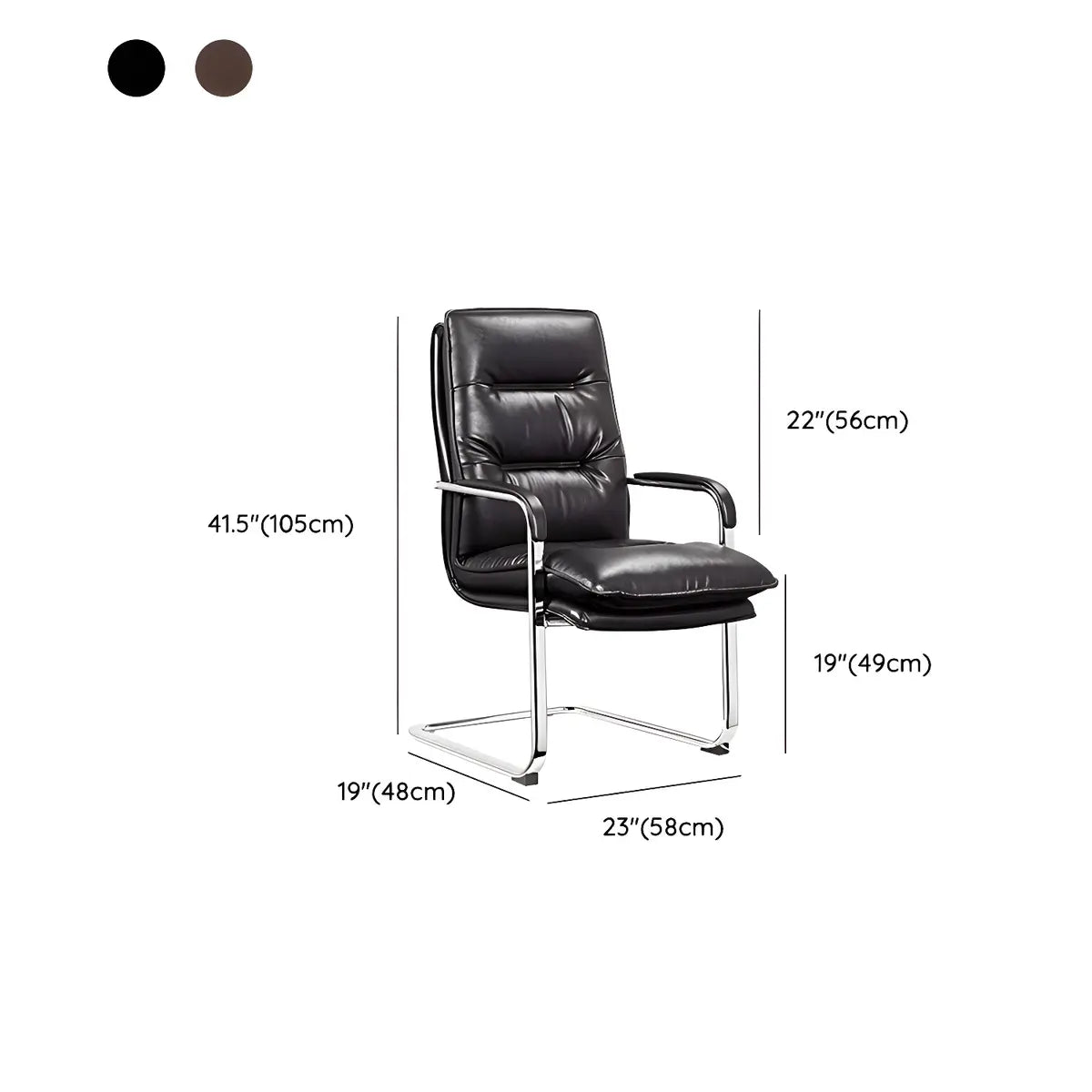 Modern Sleek Leather Brown Adjustable Comfort Office Chair Image - 39