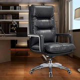 Modern Sleek Leather Brown Adjustable Comfort Office Chair Image - 6