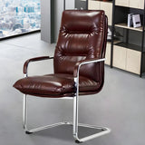 Modern Sleek Leather Brown Adjustable Comfort Office Chair Image - 7