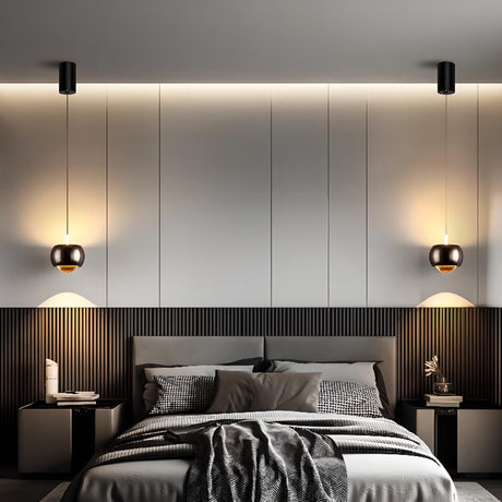 Modern Sleek Metal Globe Led Bulbs Pendant Light  Image - 1