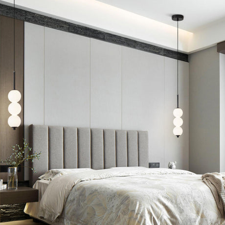 Modern Sleek Multi Globe Glass Bedroom Pendant Light Image - 1