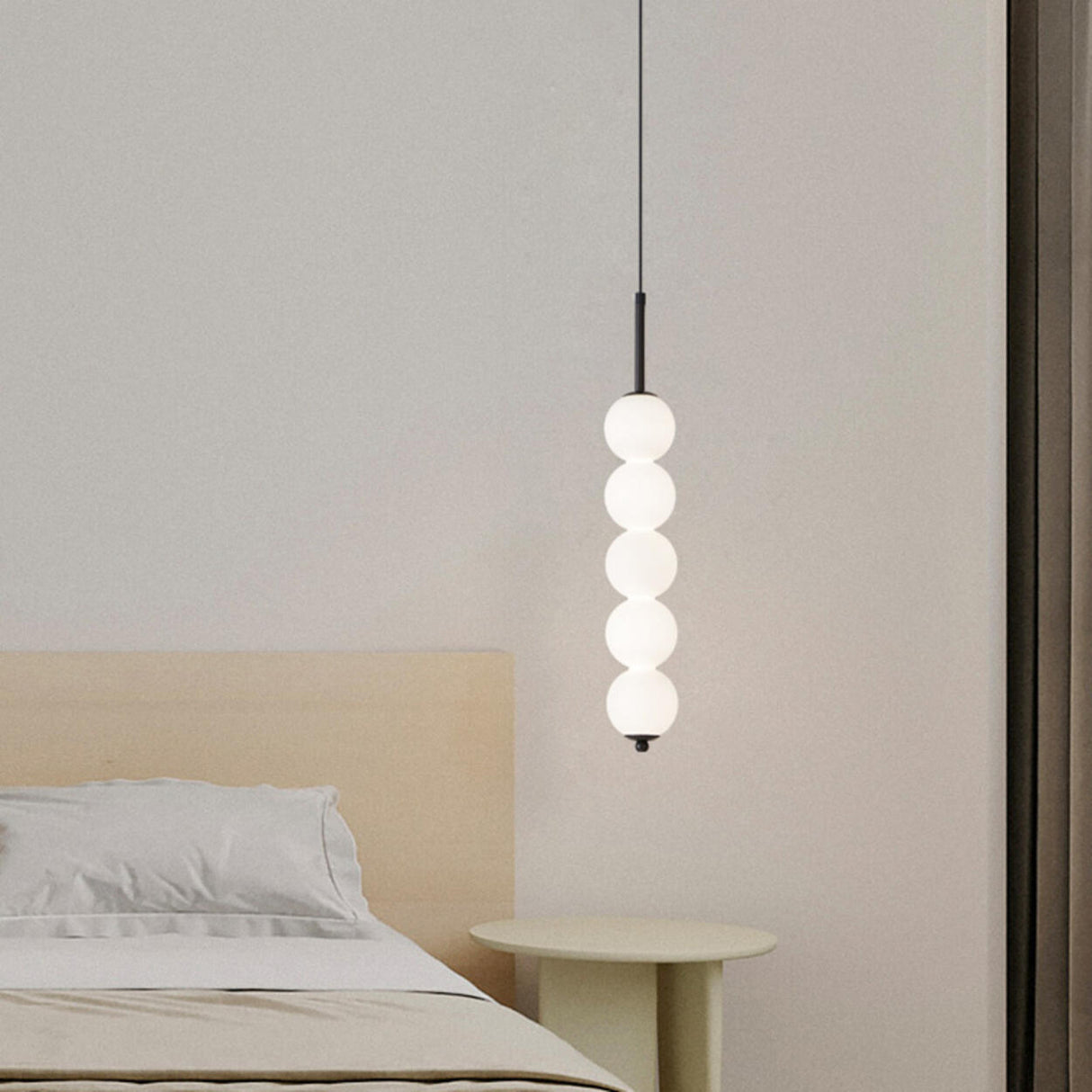 Modern Sleek Multi Globe Glass Bedroom Pendant Light Image - 20