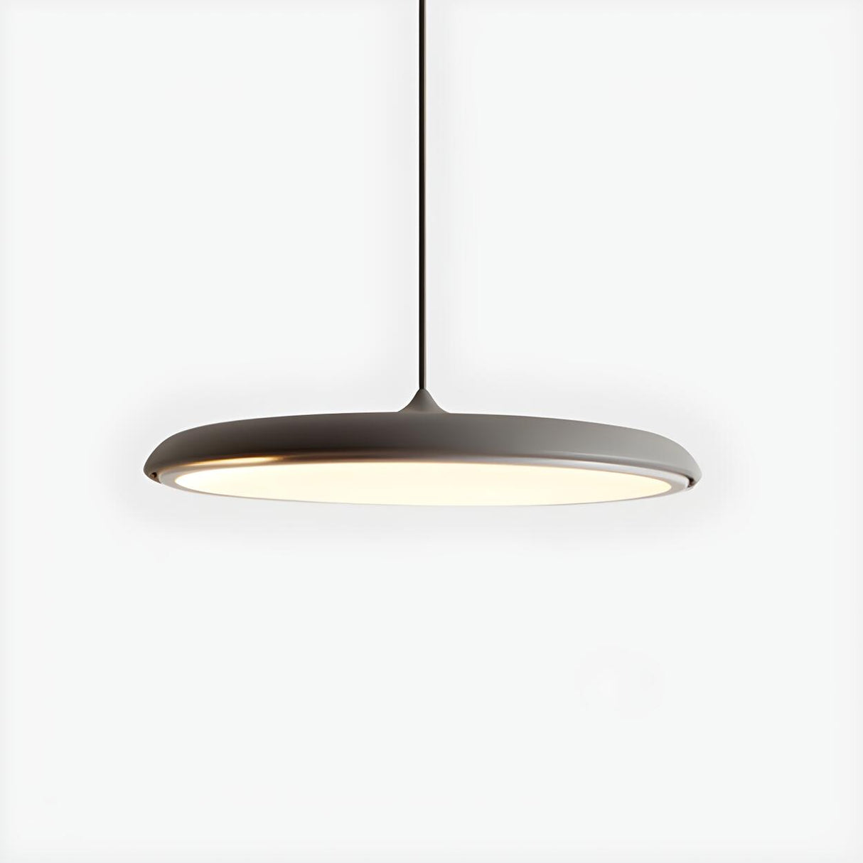 Modern Sleek Round Disc LED Dining Room Pendant Light Image - 12