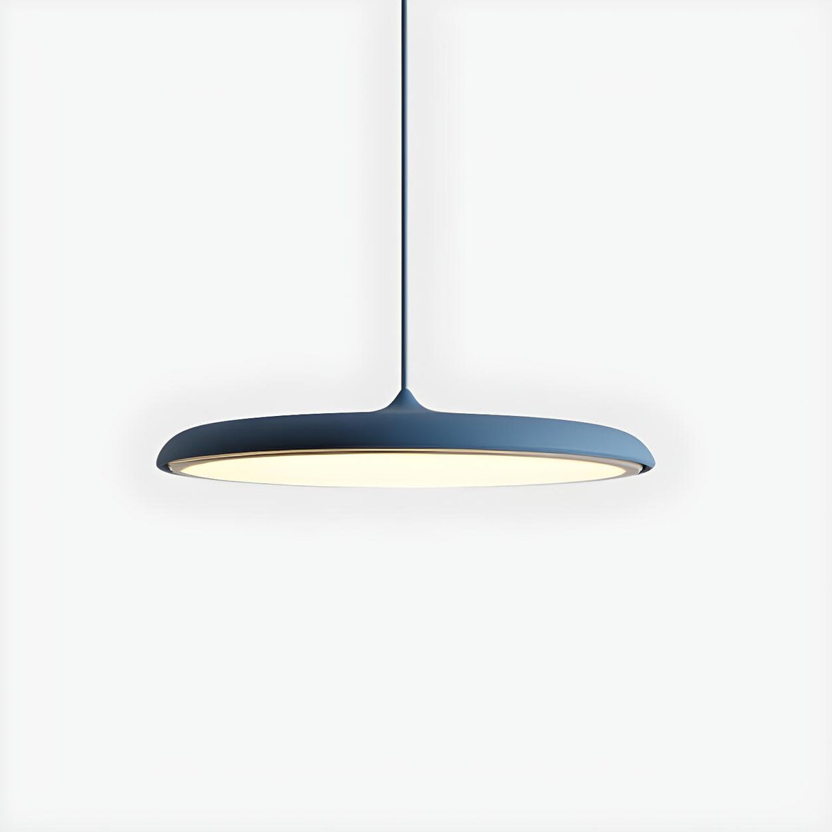 Modern Sleek Round Disc LED Dining Room Pendant Light Image - 4