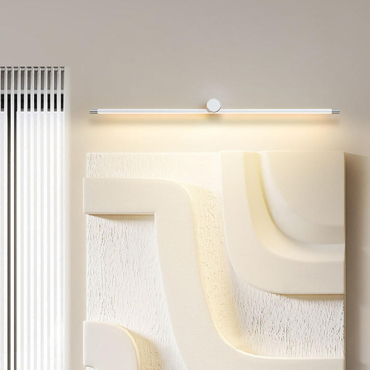 Modern Sleek White Linear Plastic LED Vanity Light  Image - 21